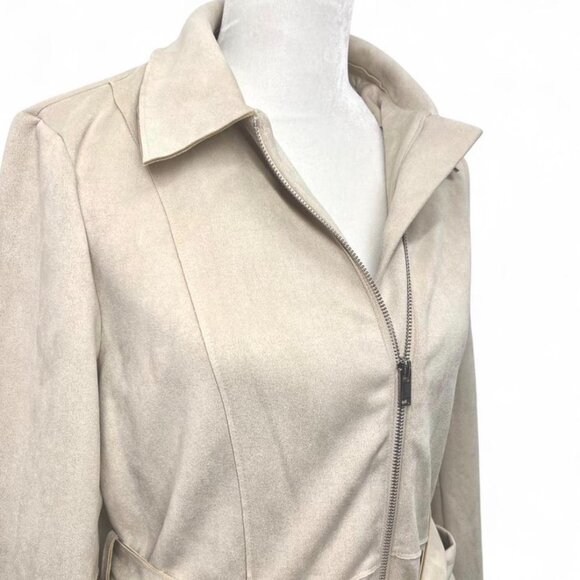 Truth Republic Cream Jacket Blazer Zip Belt Faux Leather Large New - Picture 7 of 10